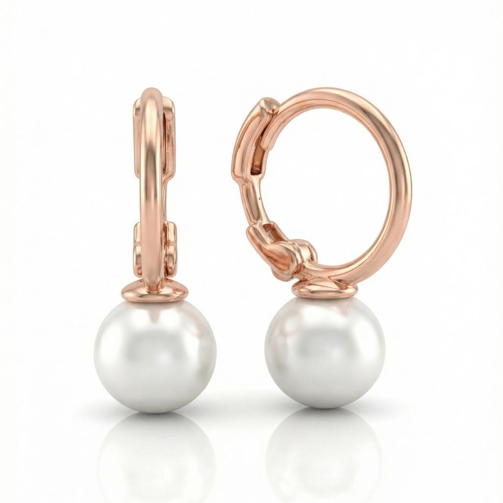 14k 진주 링 귀걸이 원터치