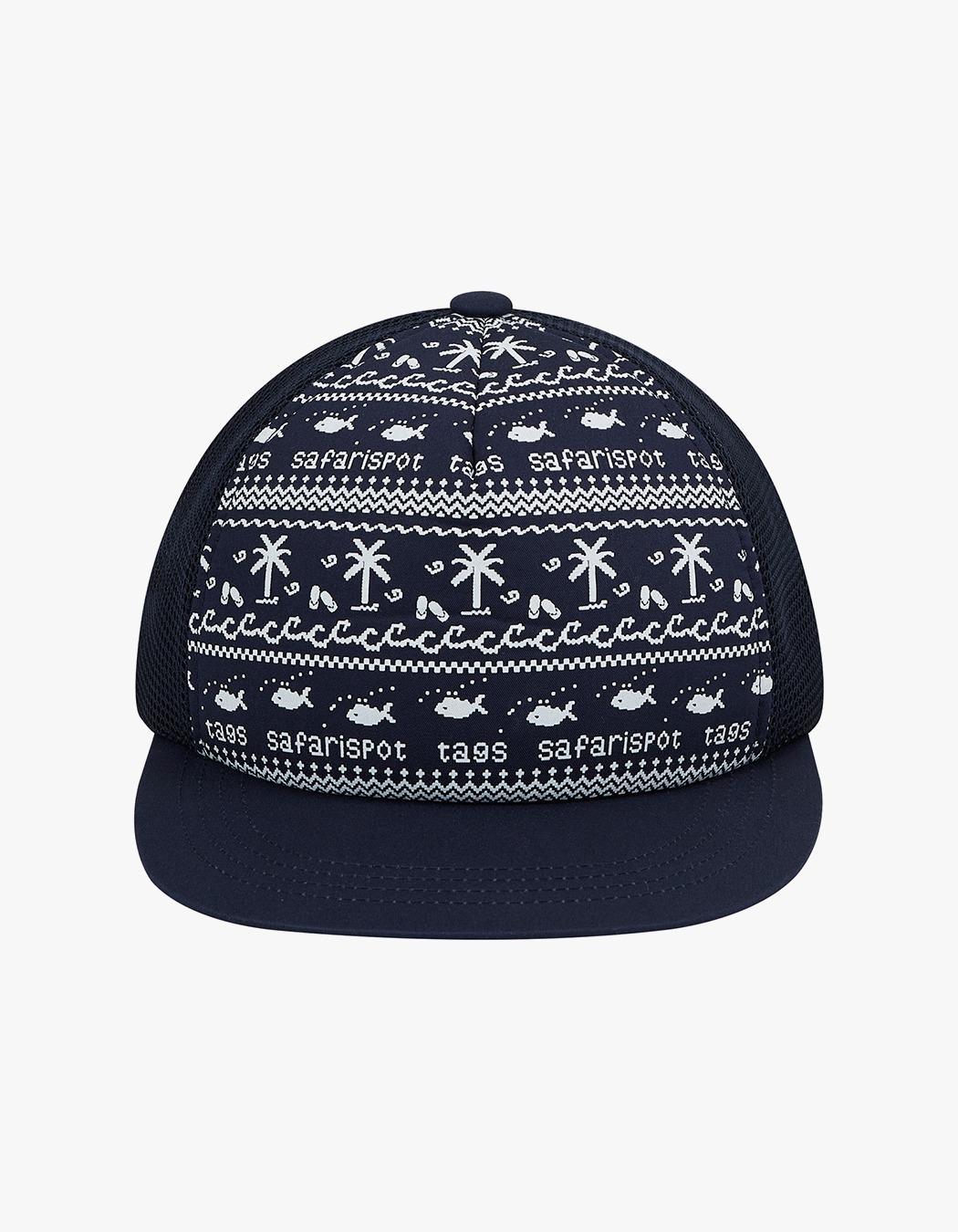S Clef Bandana Mesh Cap - Navy