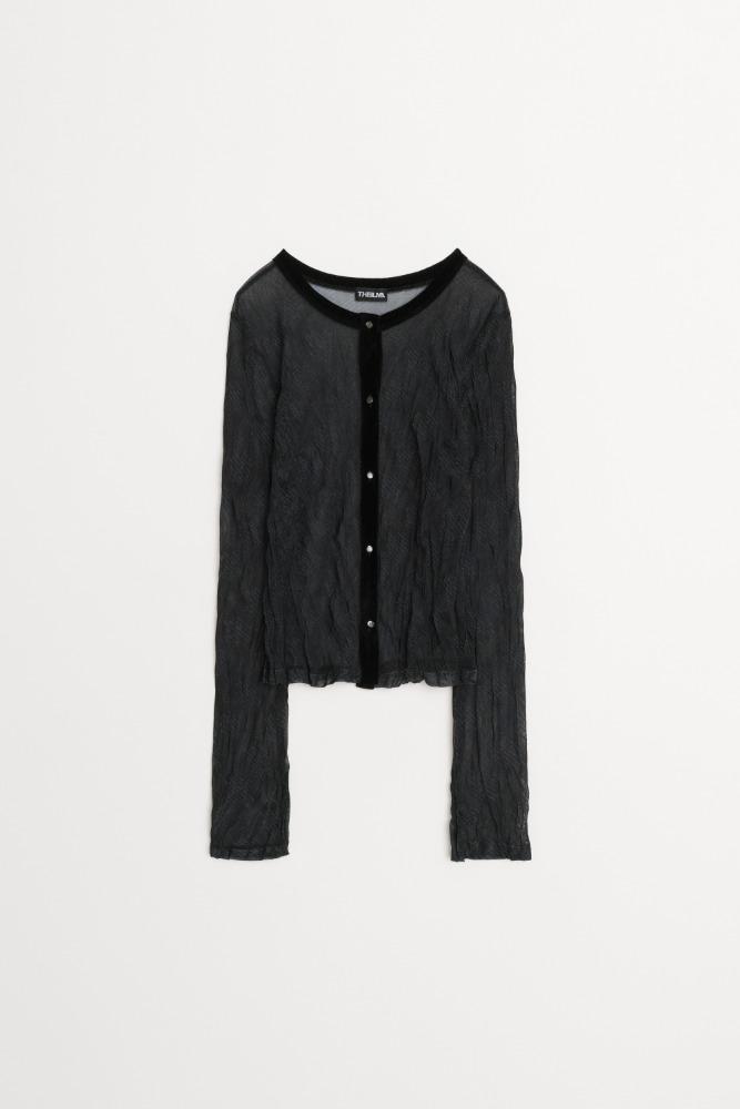 Noir Label Crinkled Cardigan