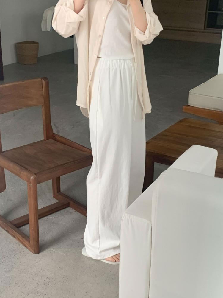 [주문 폭주]/[바로 배송] 코튼 레어 밴딩 팬츠 2color