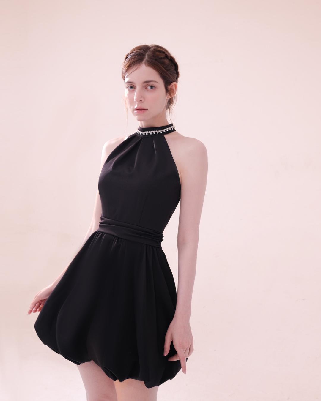 Black Ruby Draping Mini Dress