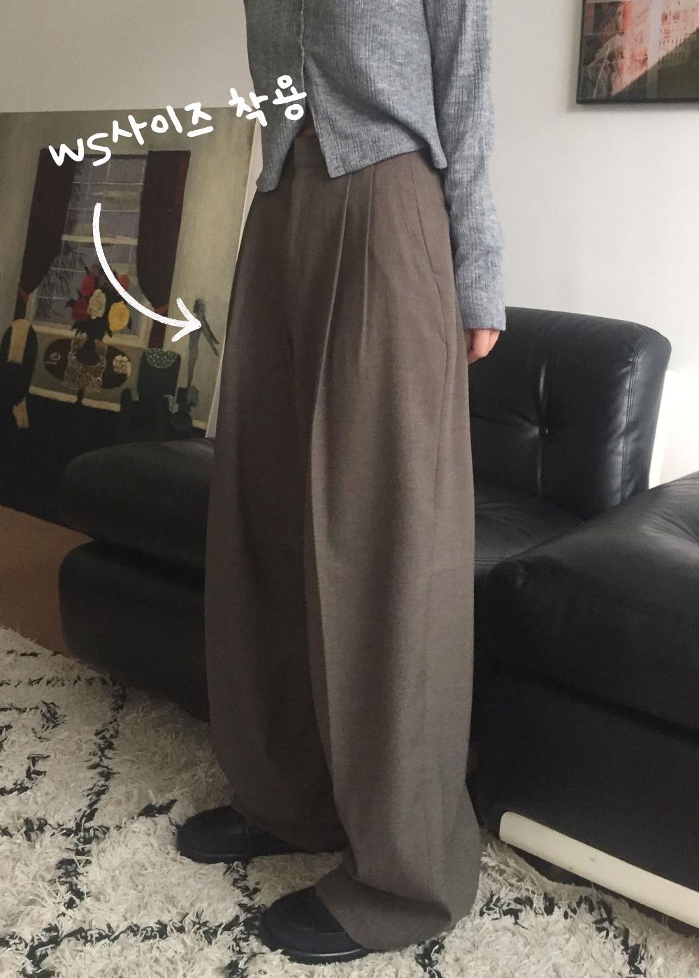 [남녀공용]마스 투핀턱 와이드 슬랙스(2colors)