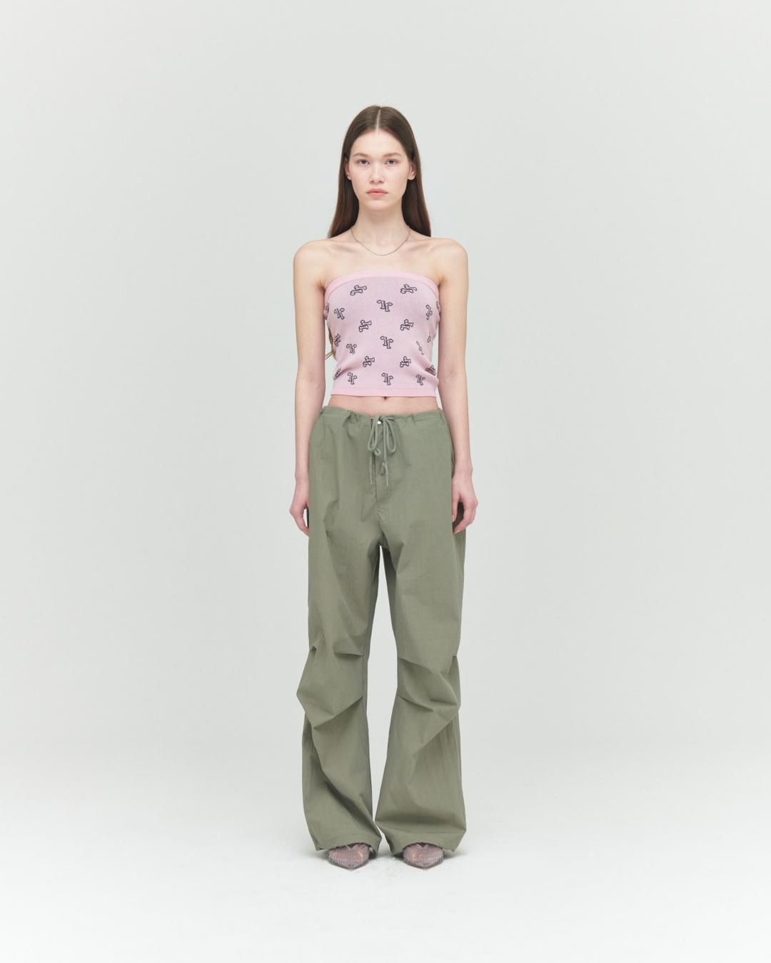 TUCK WIDE PANTS, KAKHI
