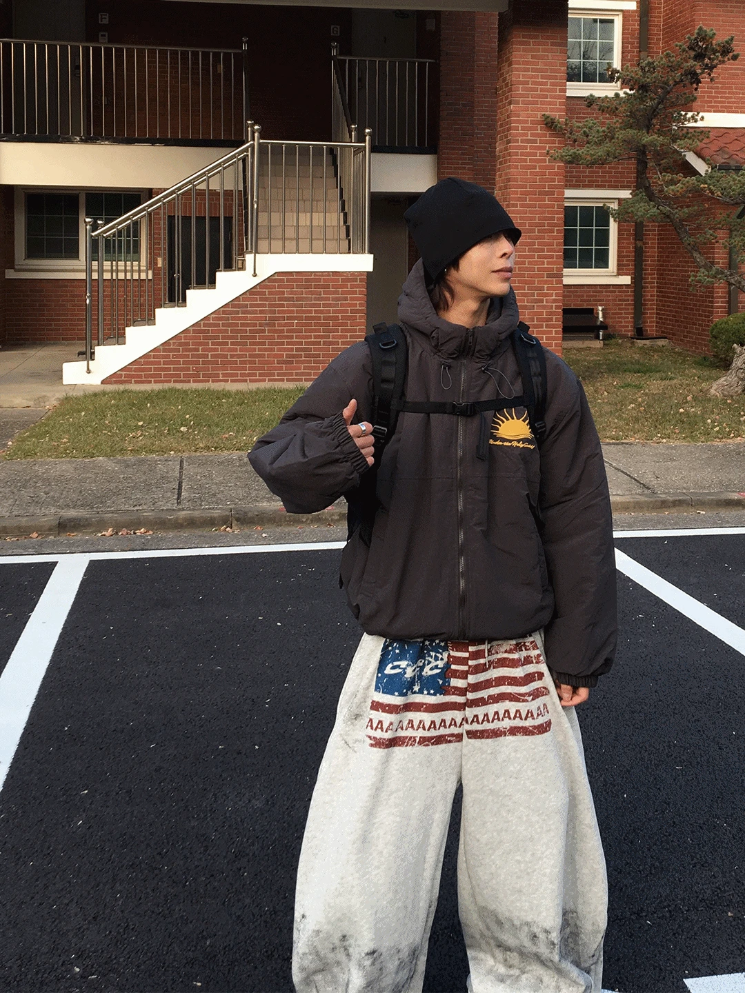 BW 라이즈 선셋 후드 헤비 패딩