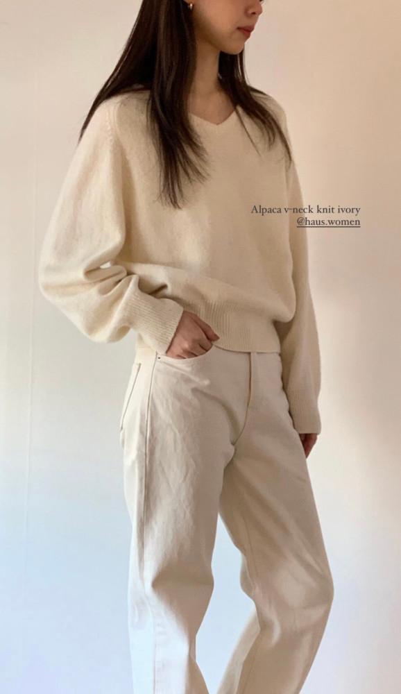 SALE HAUS 하우스 알파카 브이넥 니트 alpaca v neck knit