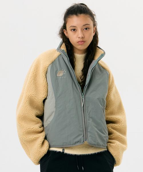 W PADDING BLEND FLEECE JUMPER [MINT]