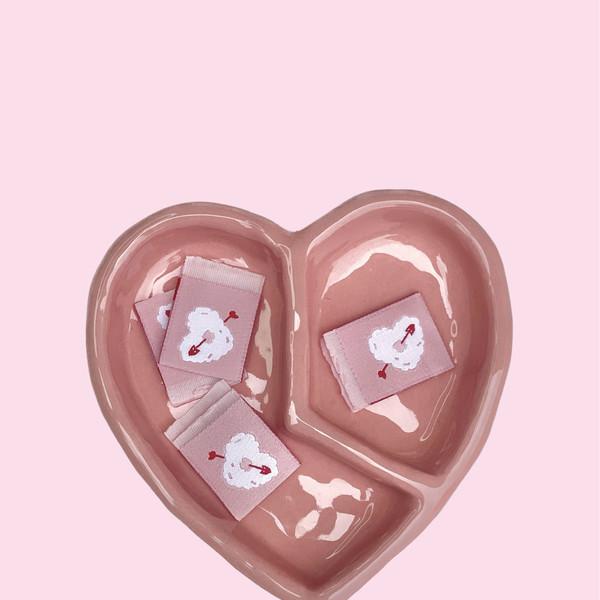 Fluffy heart Label (4ea)