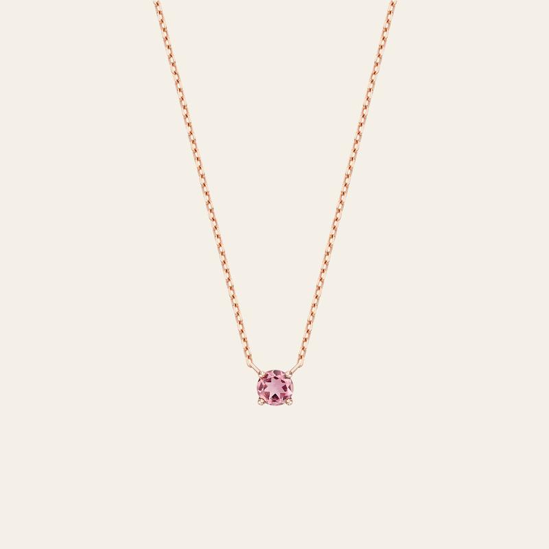 14K 천연 핑크 투어멀린 Cherish Necklace