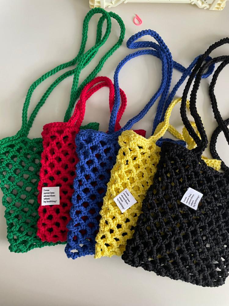 DIY 컬러 네트백 코바늘 초보자용 손뜨개 가방뜨기 kit (영상포함)
