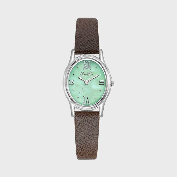 Gem-Silver/Jade (Espresso Saffiano leather)