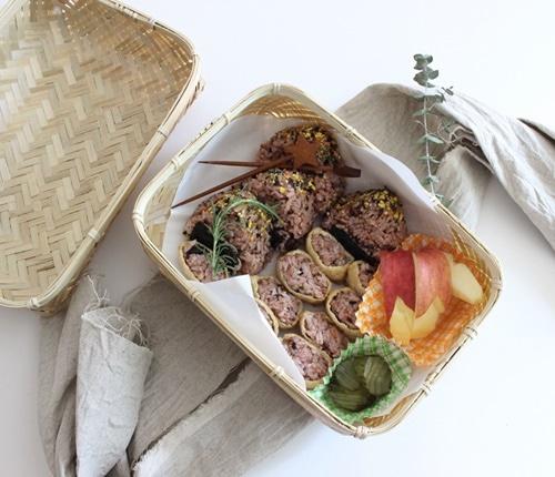 대나무 사각 도시락, 피크닉세트