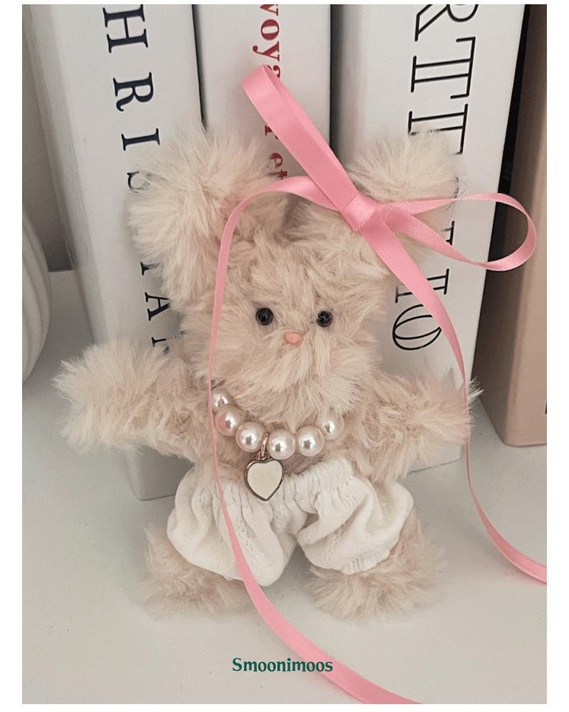 handmade 모루인형 고양이 키링 완제품 리본핀 고쟁이 진주목걸이