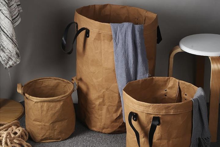 빈티지 방수종이 듀폰지 세탁바구니 다용도바구니