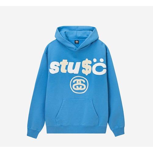 스투시 X CPFM 8볼 피그먼트 다이드 후드 블루