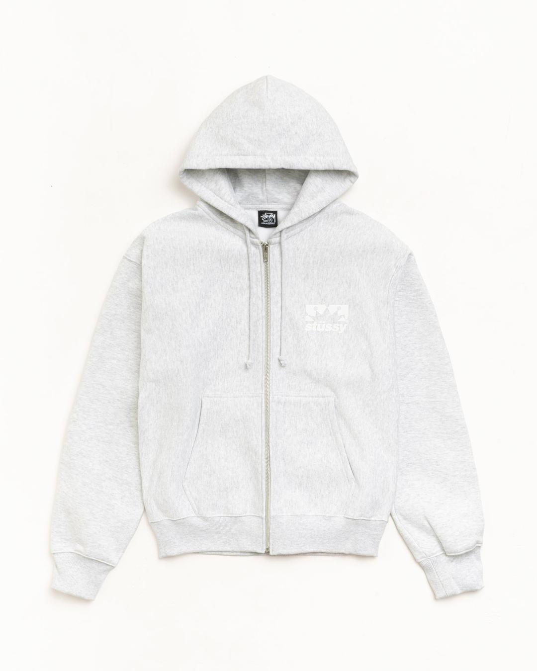 BOX CROWN ZIP HOODIE - Ash Heather / XL