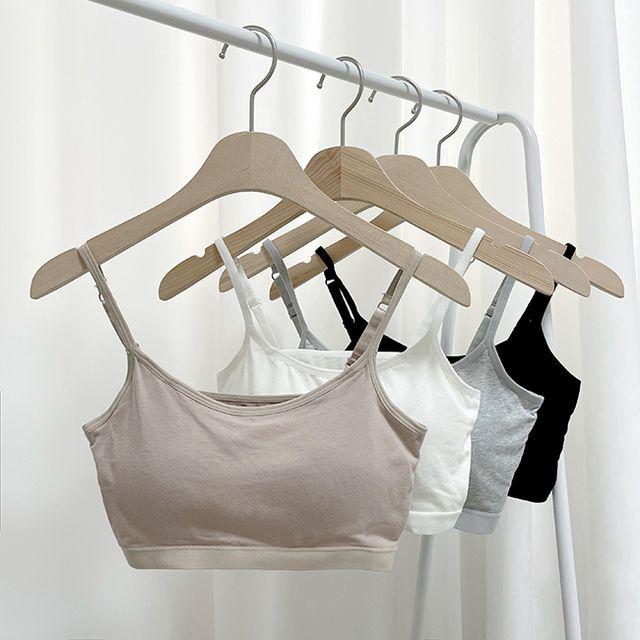 [1+1할인/당일발송] 편한 볼륨 면 브라탑 노와이어 뽕 브라렛 끈 조절 가능