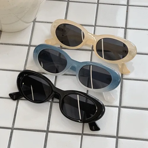 [3종세트가격] UV400 레트로 힙 타원형 여자 선글라스 3컬러