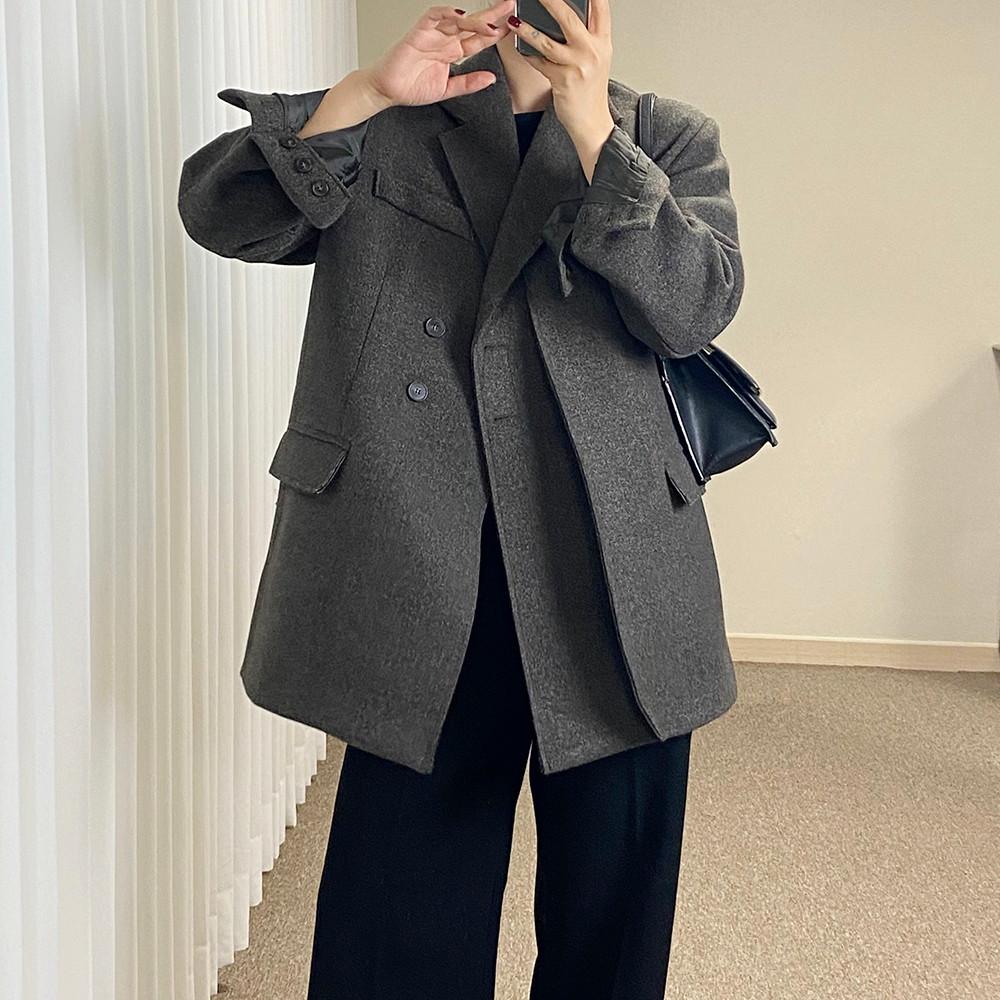 로디 자켓/여성 여자 겨울 안감 누빔 루즈핏 오버핏 싱글 자켓