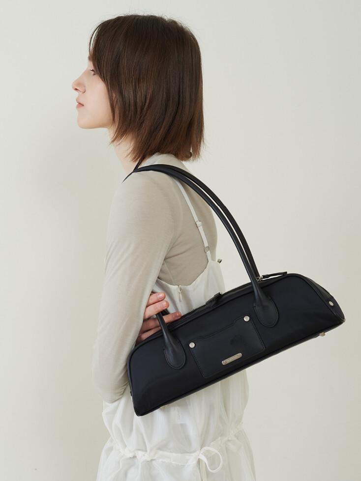 Nylon Baguette Bag Black
