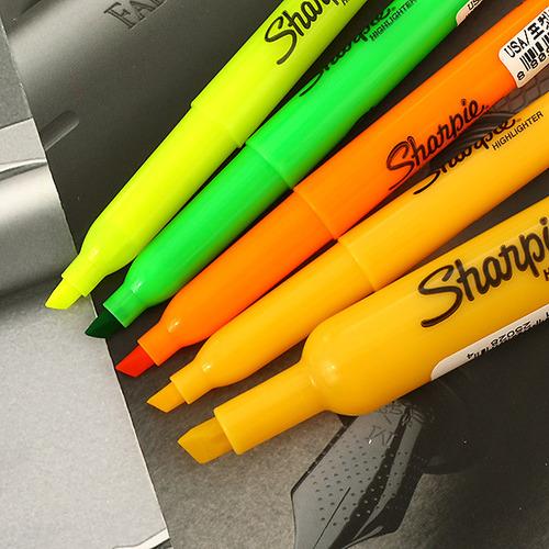 [A34] SANFORD 1200 샤피 포켓 슬림 개나리 샤피 액센트 클립 엑센트 형광펜 40%할인