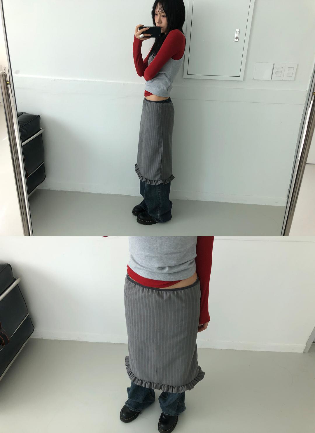이이알하우스 Soon stripe skirt (3C)