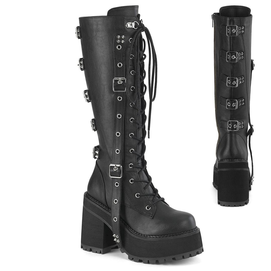 Assault-218 - Black Vegan Leather / 10