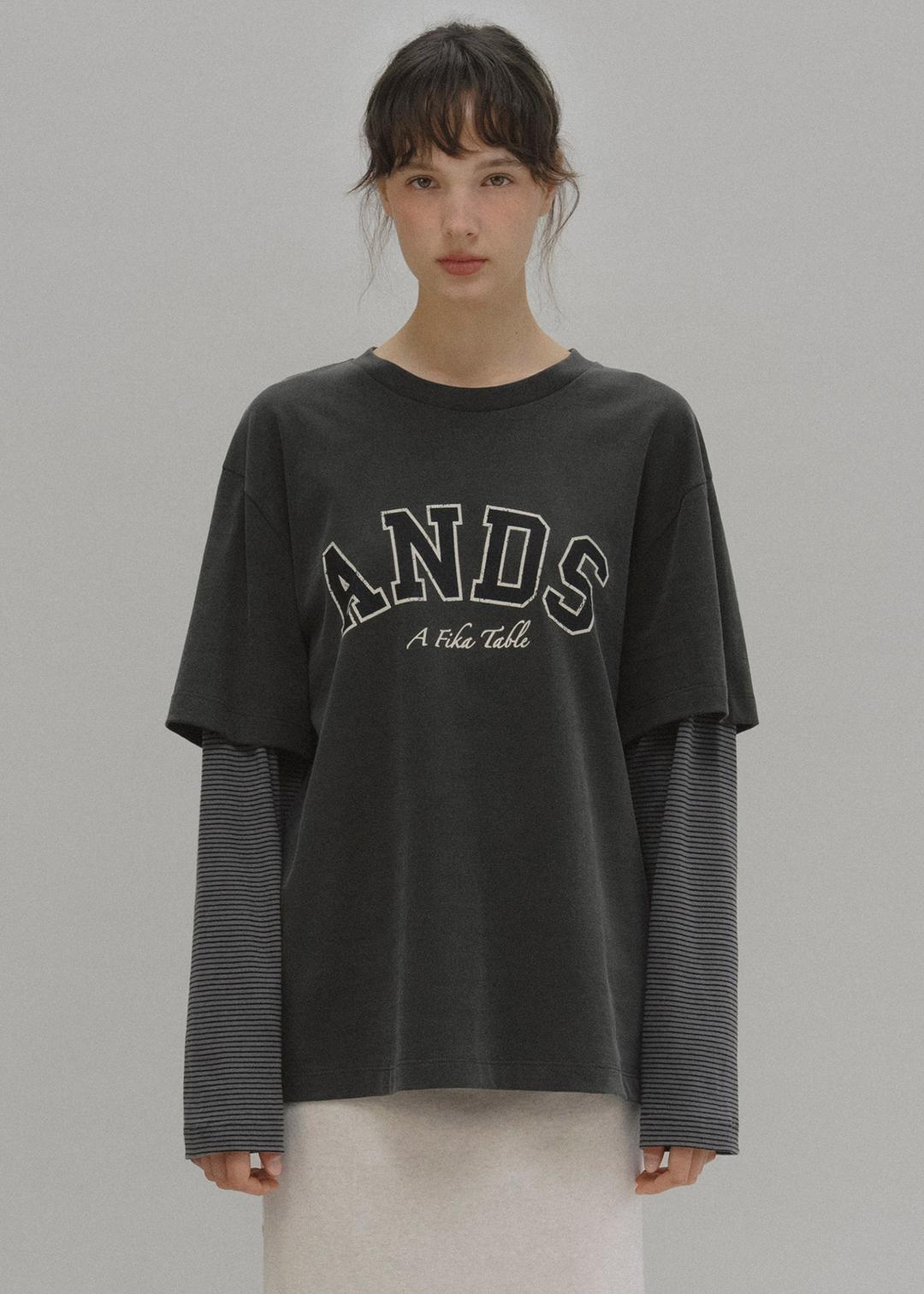 Siso layered long sleeve (charcoal gray)