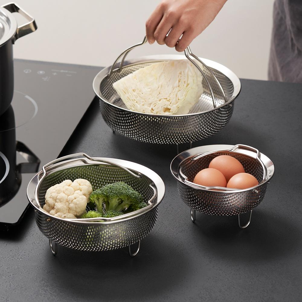스텐 펀칭찜기 14cm/18cm/22cm 오븐 에어프라이어 채반 다용도