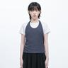LAYERED HALTER SLEEVELESS, CHARCOAL