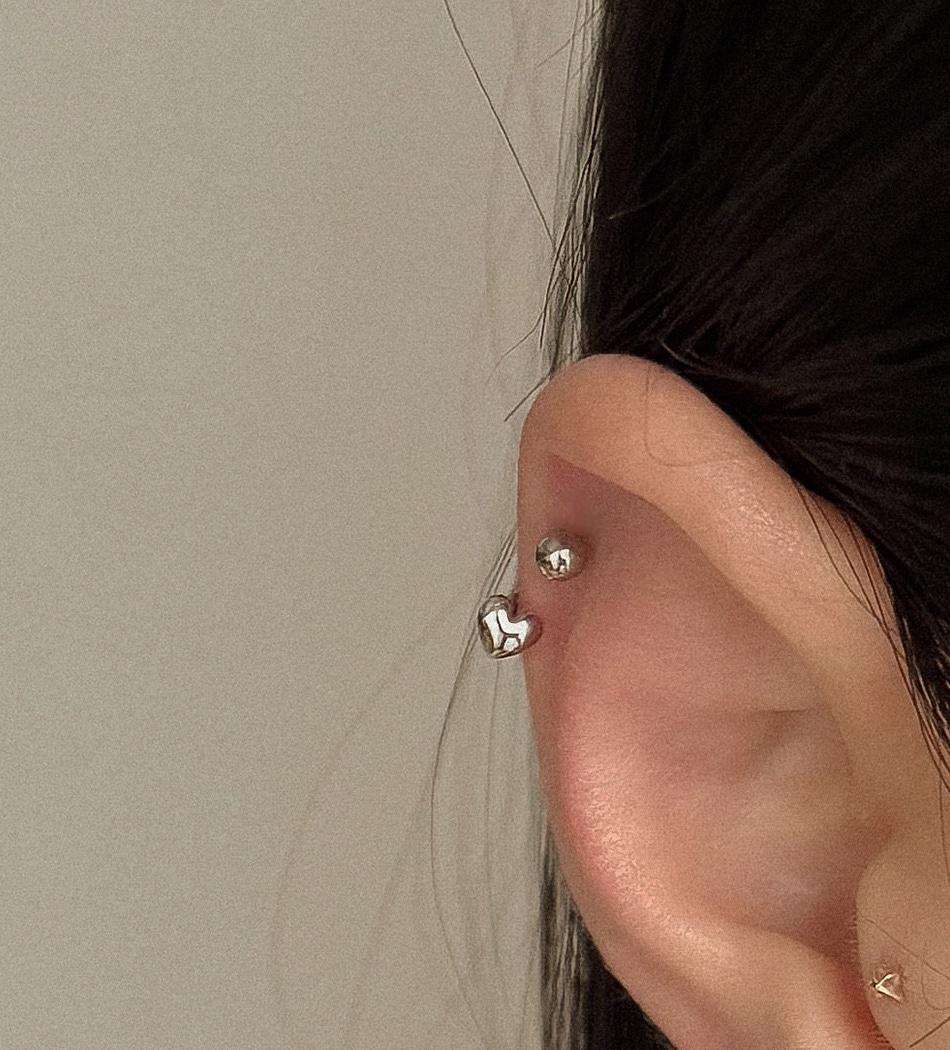 [써지컬] 미니 커브 하트 피어싱_PC4180