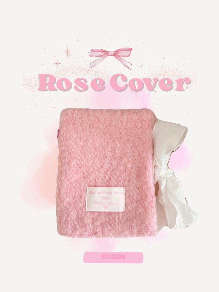 수심 Rose Pink Book Cover 로즈 핑크 북 커버 겨울 패브릭 A6 부클