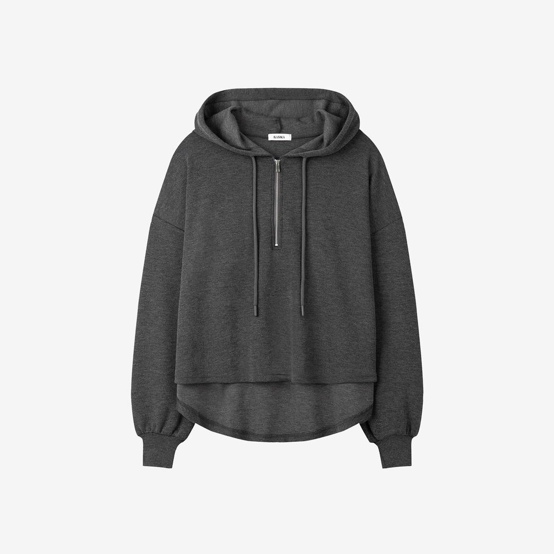 릴렉스드 하프 지퍼 후디 (딥그레이)