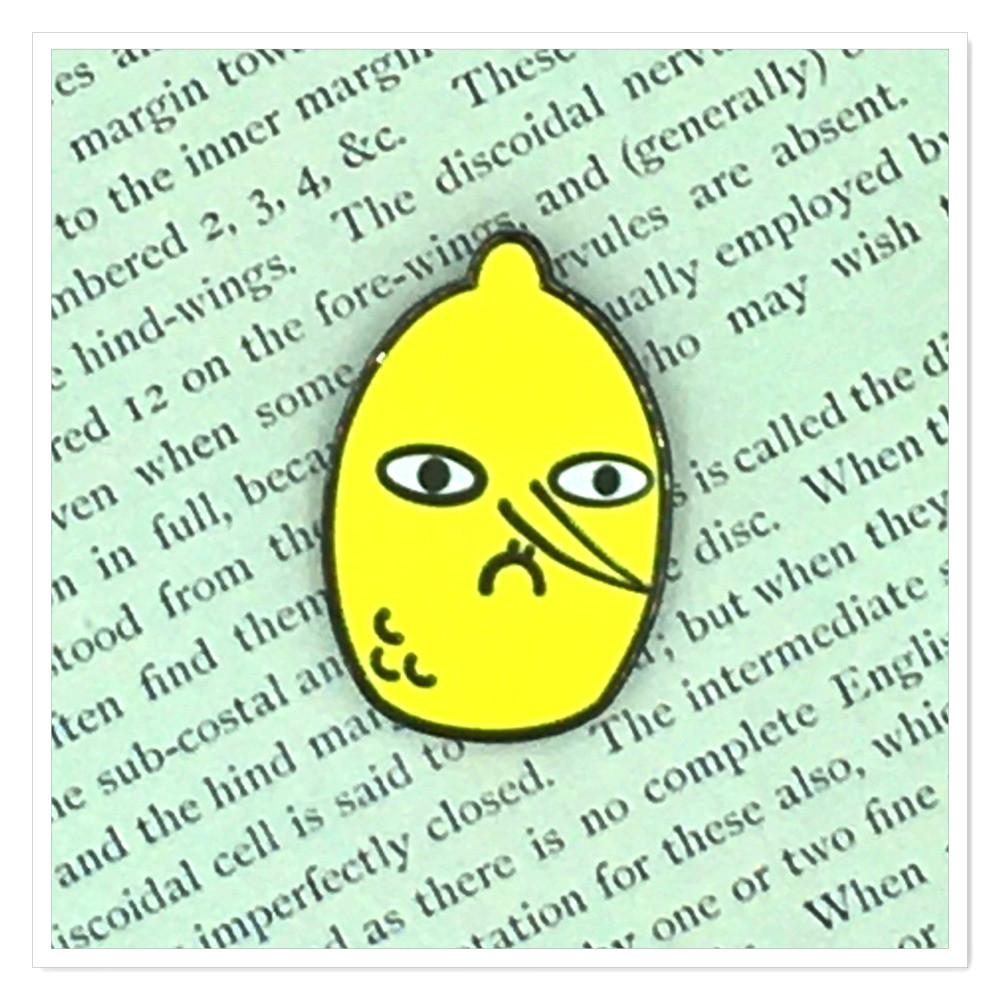 레몬백작뱃지 어드벤처타임 Lemongrab 금속 애니 핀뱃지 Adventure Time