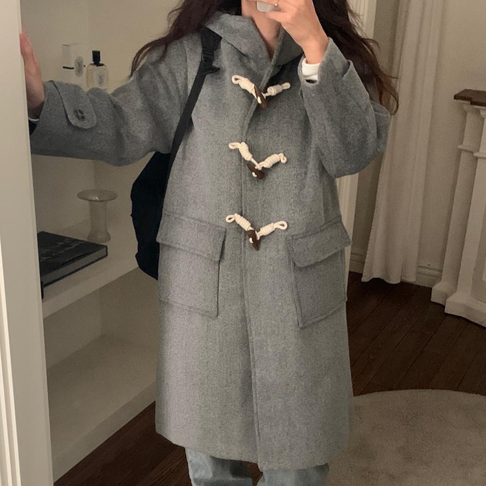 여성 여자 겨울 롱코트 울 후드 코트 떡볶이코트