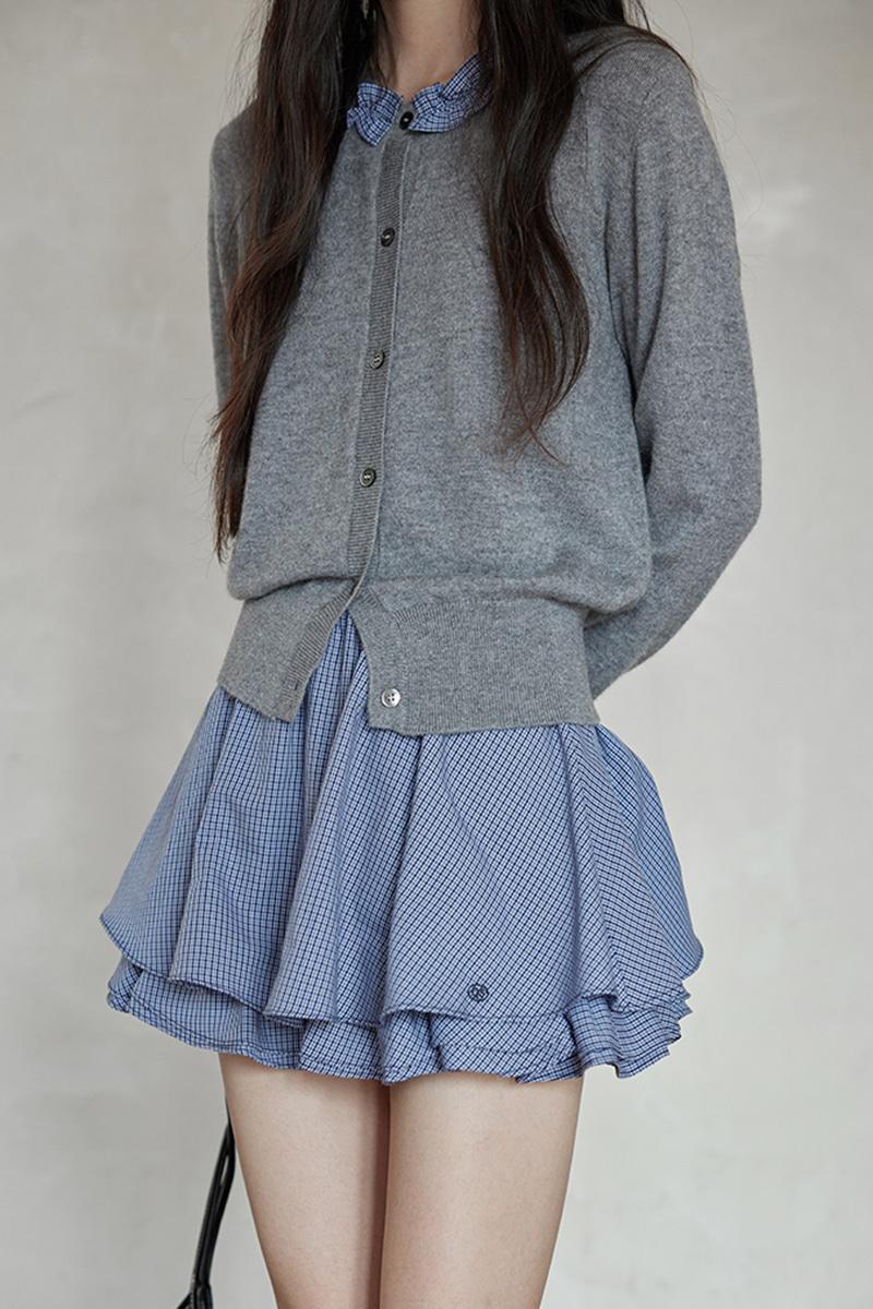 [pre-order] 에이드 체크 미니 스커트