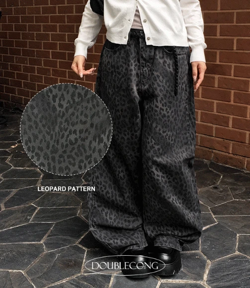 [유니크/포인트템]클로즈 호피 와이드 팬츠