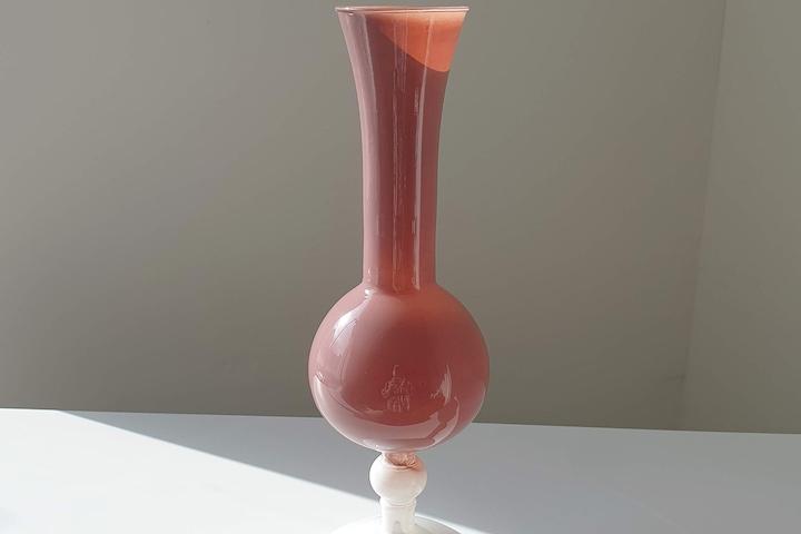 플라밍고 화병 빈티지 유리 오팔린 꽃병