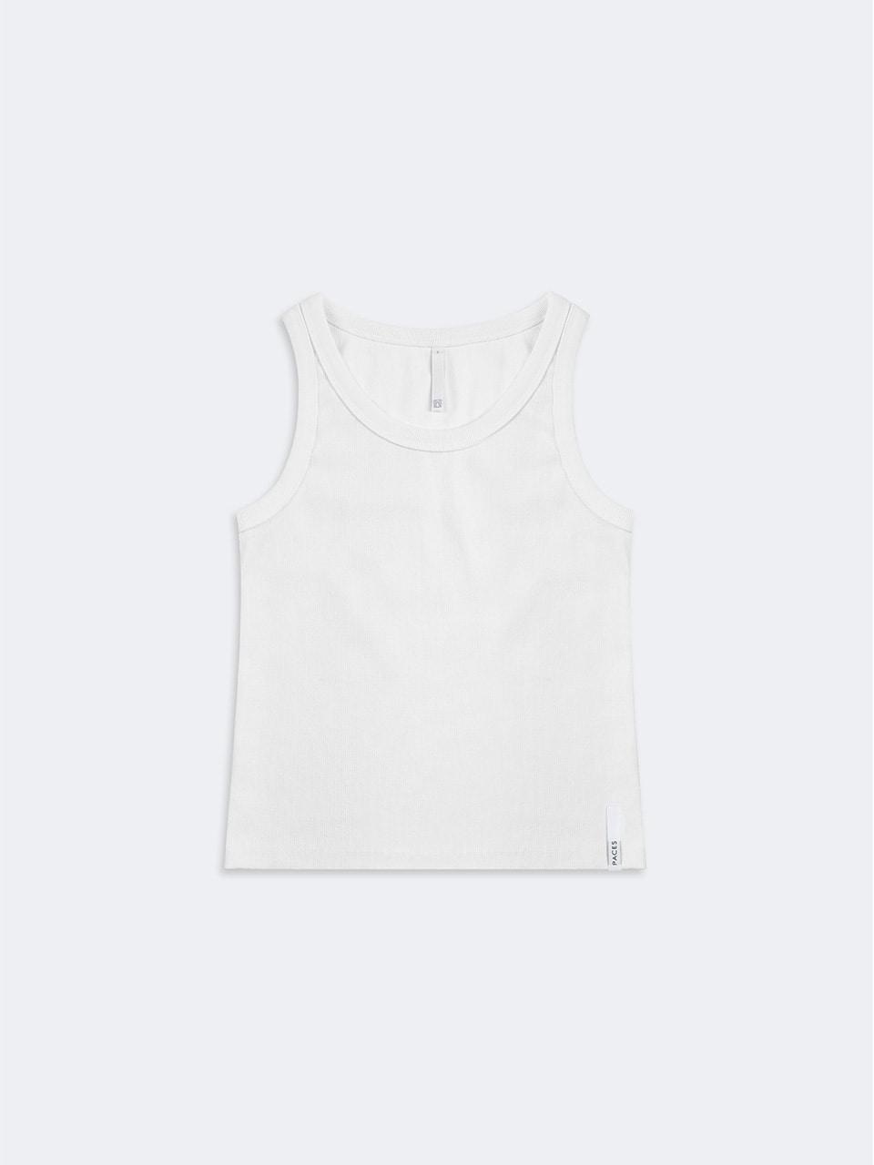 Binding Rib Sleeveless top White