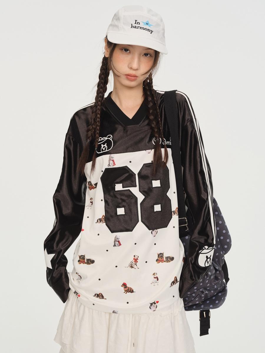 ODD MAKER Playful Love Animal Dot Jersey (2color)