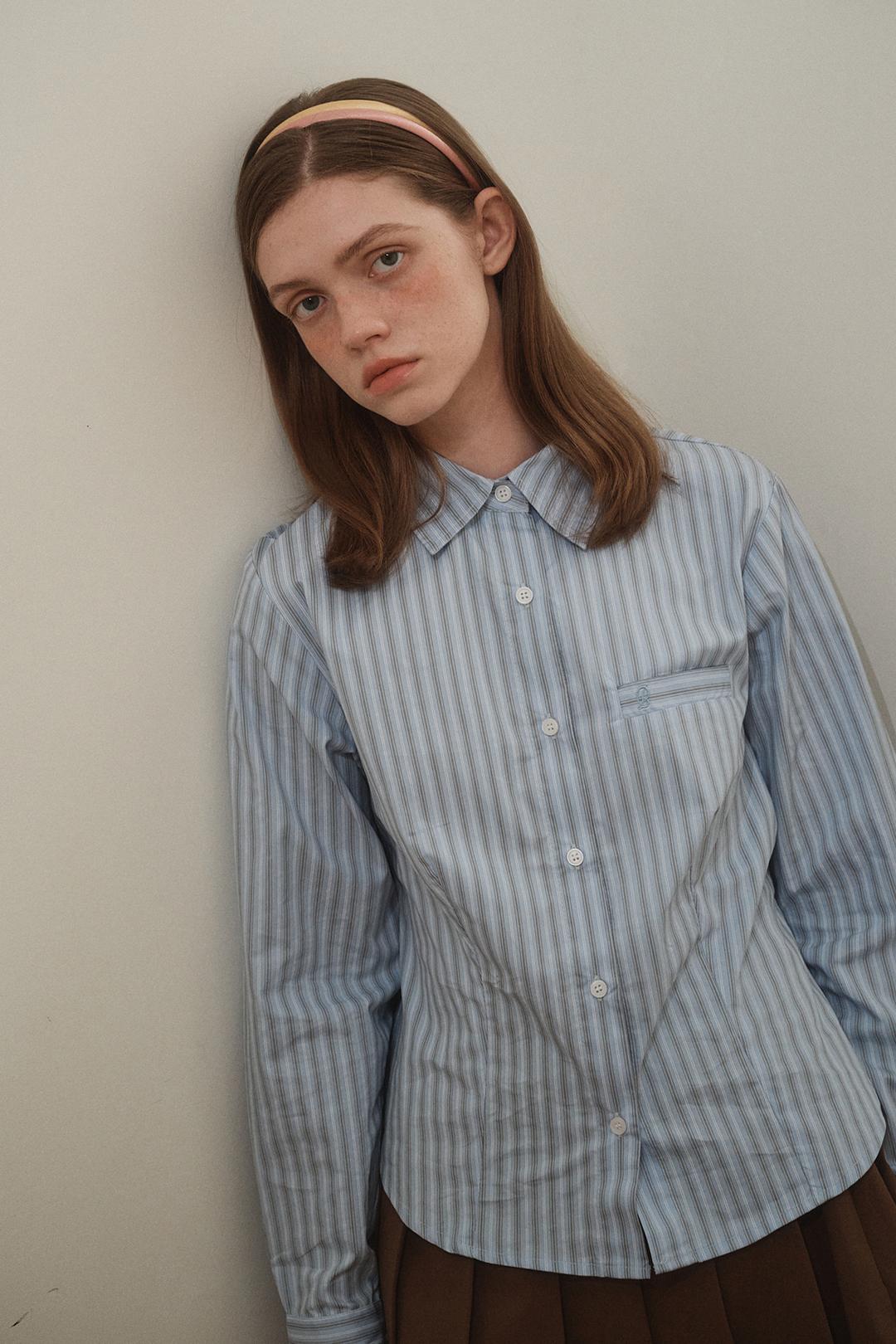 Striped slim shirt BIUE