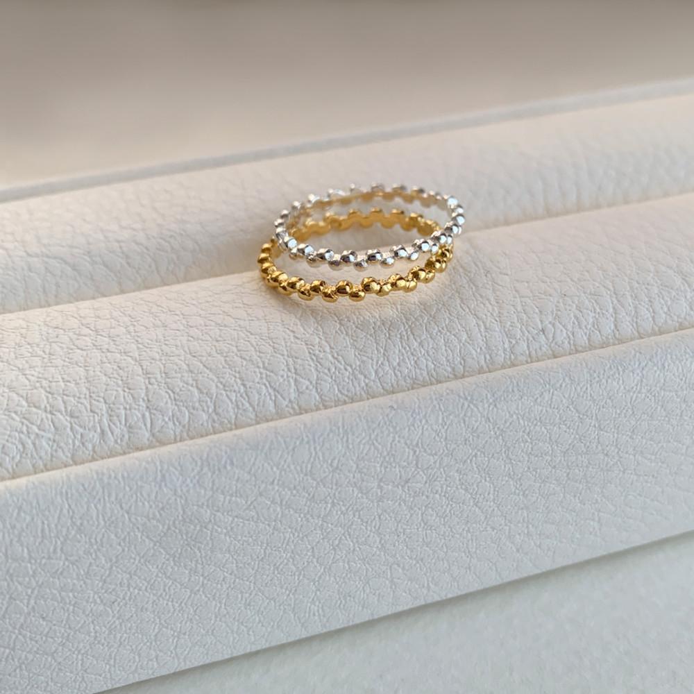 마티크 실버925 버블 얇은 레이어드 은반지 / 2color