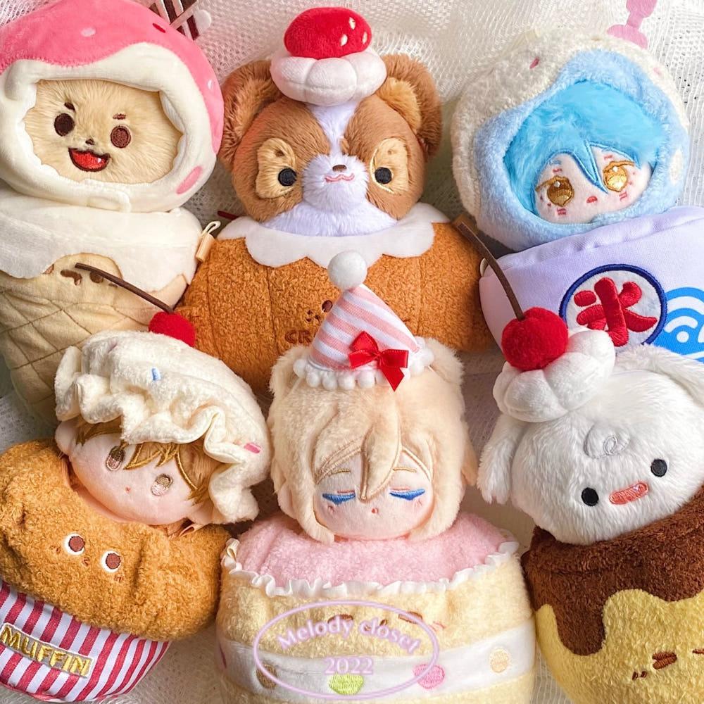 [재입고]7cm 10cm 15cm 솜인형 인형옷 디저트 파티 6종 푸딩 케이크 빙수 아이스크림 멜로디클로젯