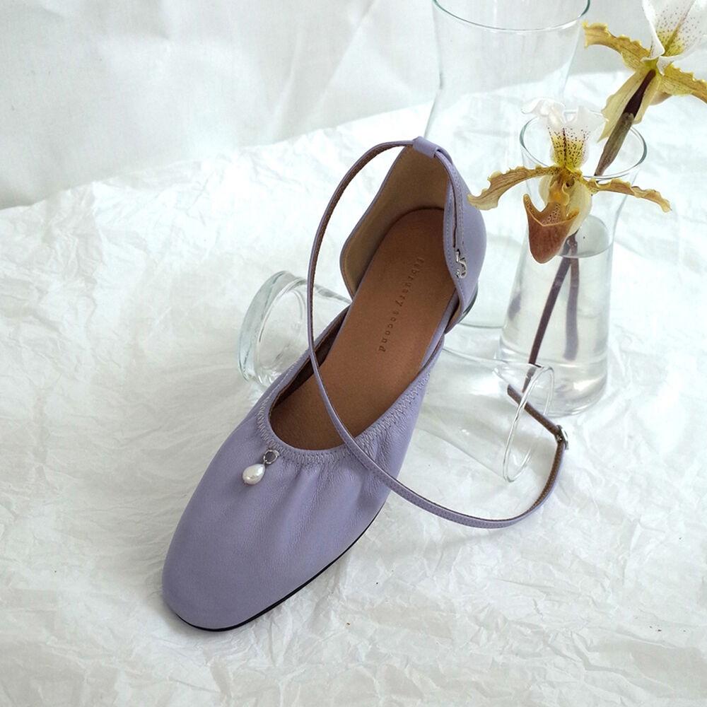 Drop pearls ankle strap Lavender