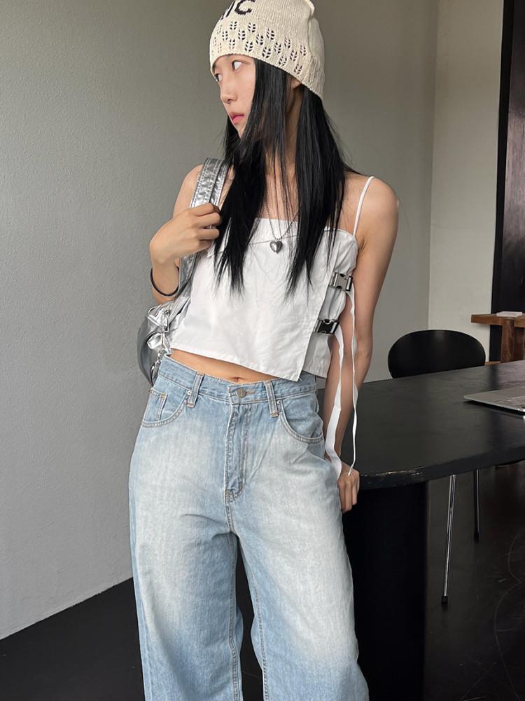 버클 랩 뷔스티에 나시 탑 2color