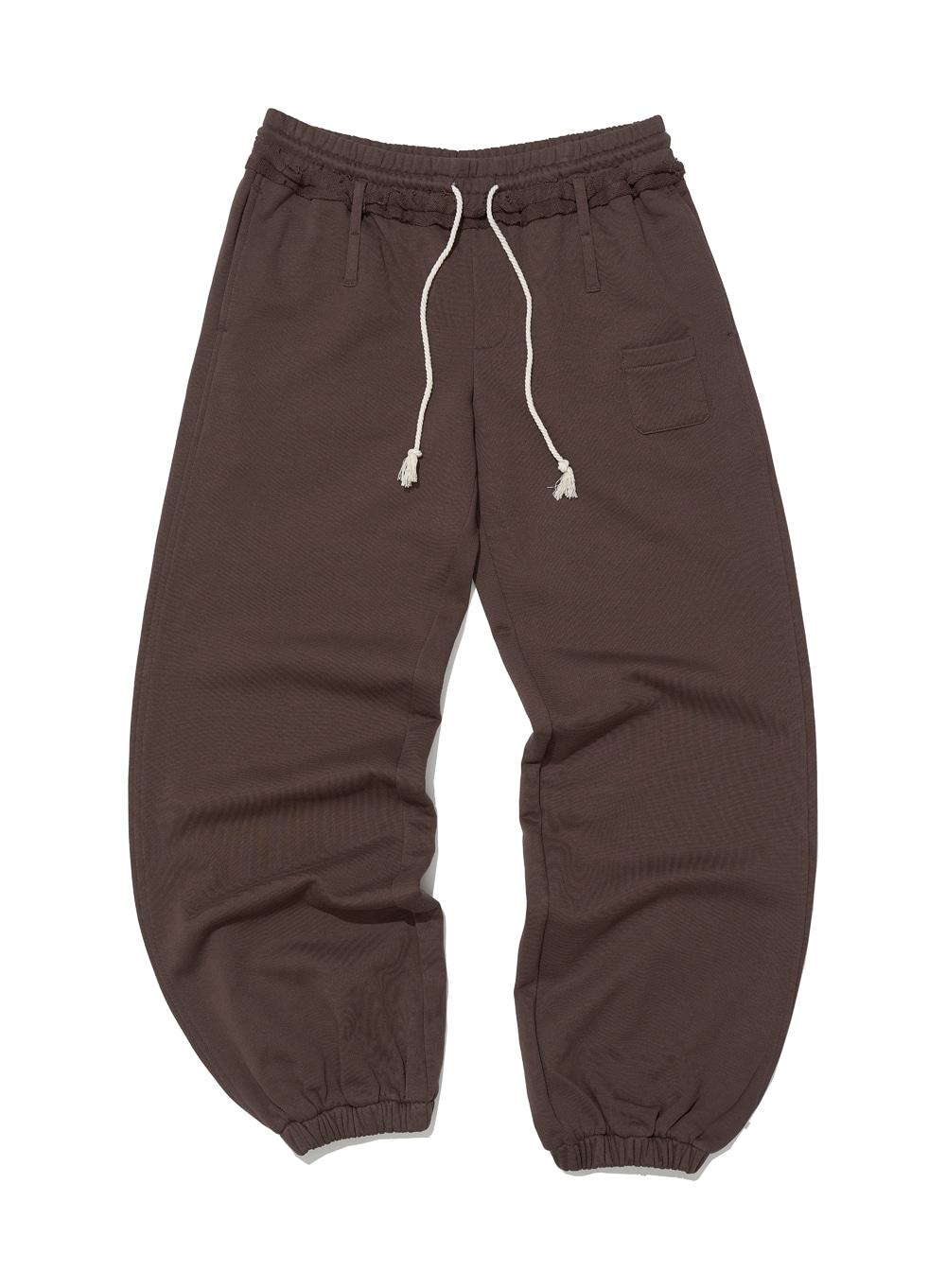 [WOMEN] PWC CUT-OFF WAIST JOGGER PANTS_BROWN