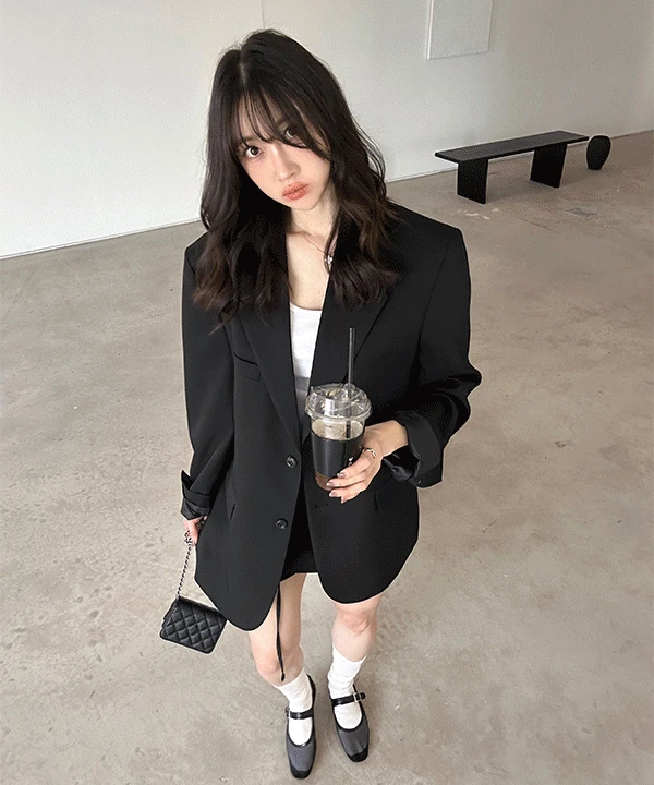 [🌷봄/수트세트] 체프 오버핏 자켓 + 로우라이즈 스커트 팬츠 세트(치마바지, 셋업, 정장세트, 봄자켓, 가을자켓, 미니스커트, 로우라이즈팬츠, 벨트스커트, 하객룩, 출근룩, 면접룩)