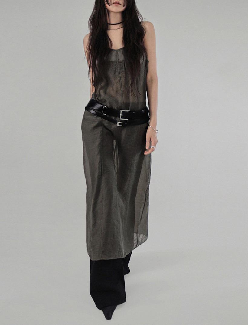 시크윈 [당일출고] DRESSY STRAP LAYERED SEE-THROUGH BUSTIER LONG DRESS 드레시 스트랩 레이어드 시스루 뷔스티에 롱원피스