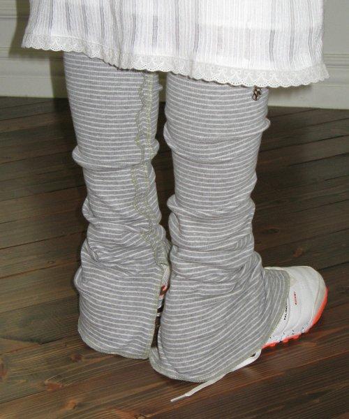 STRIPE LEG WARMERS (MELANGE GREY)
