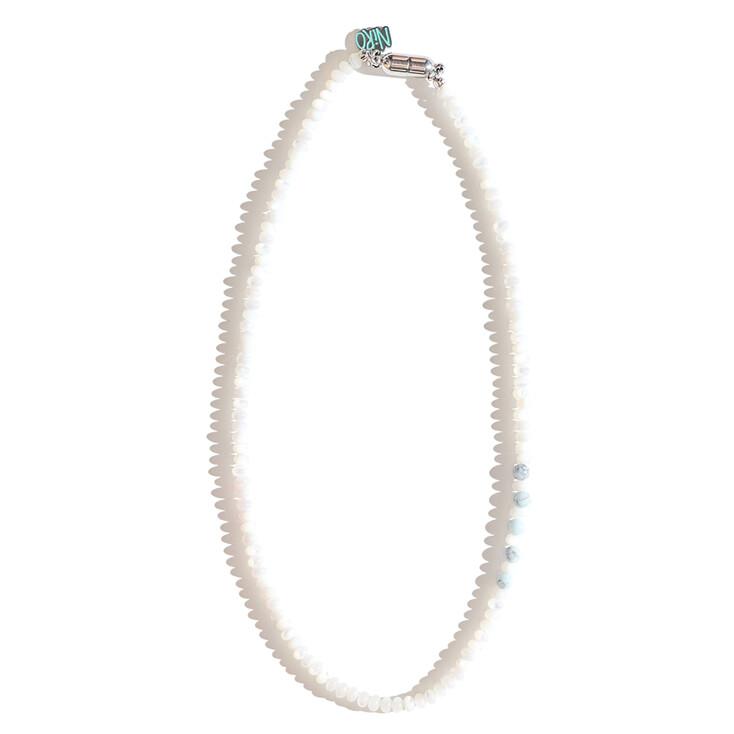 TURQUOiSE BLUE POiNT MOTHER OF PEARL NECKLACE #109