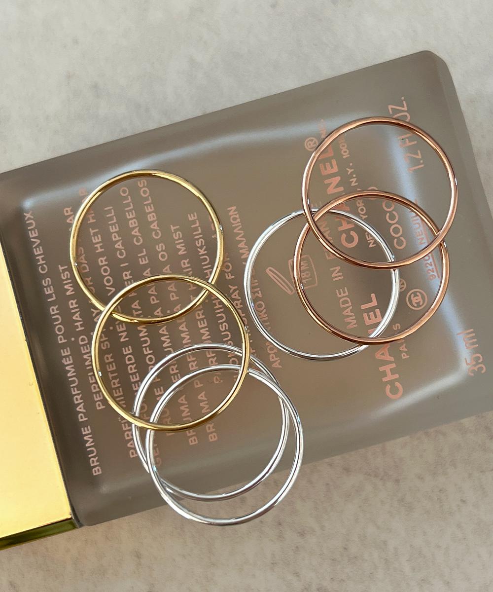 [페브미특가/1호~21호] 실버925 1mm 민자 레이어드 실반지 3colors